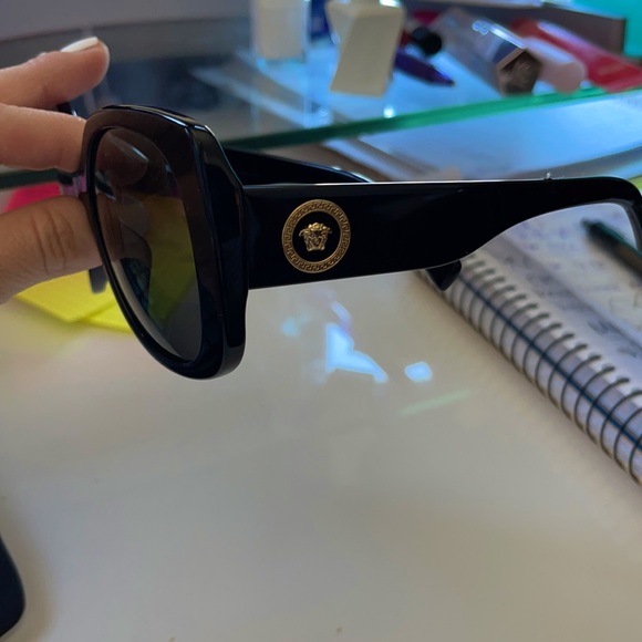 Versace black sunglasses. Oversized. NEVER WORN - Picture 2 of 2
